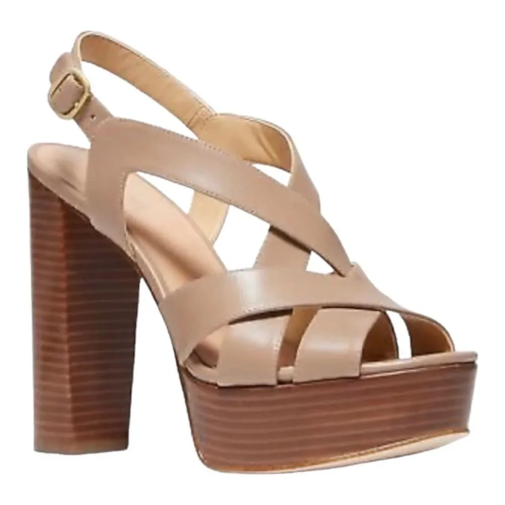 MICHAEL Michael Kors Audrina Platform Sandals in the Size 9.5M in Sahara Color